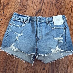 Abercrombie & Fitch Blue Distressed Jean Shorts